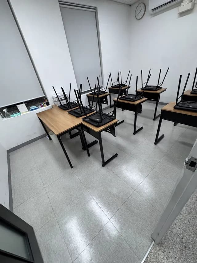 강동구 수학학원 바닥왁스코팅 시공 후