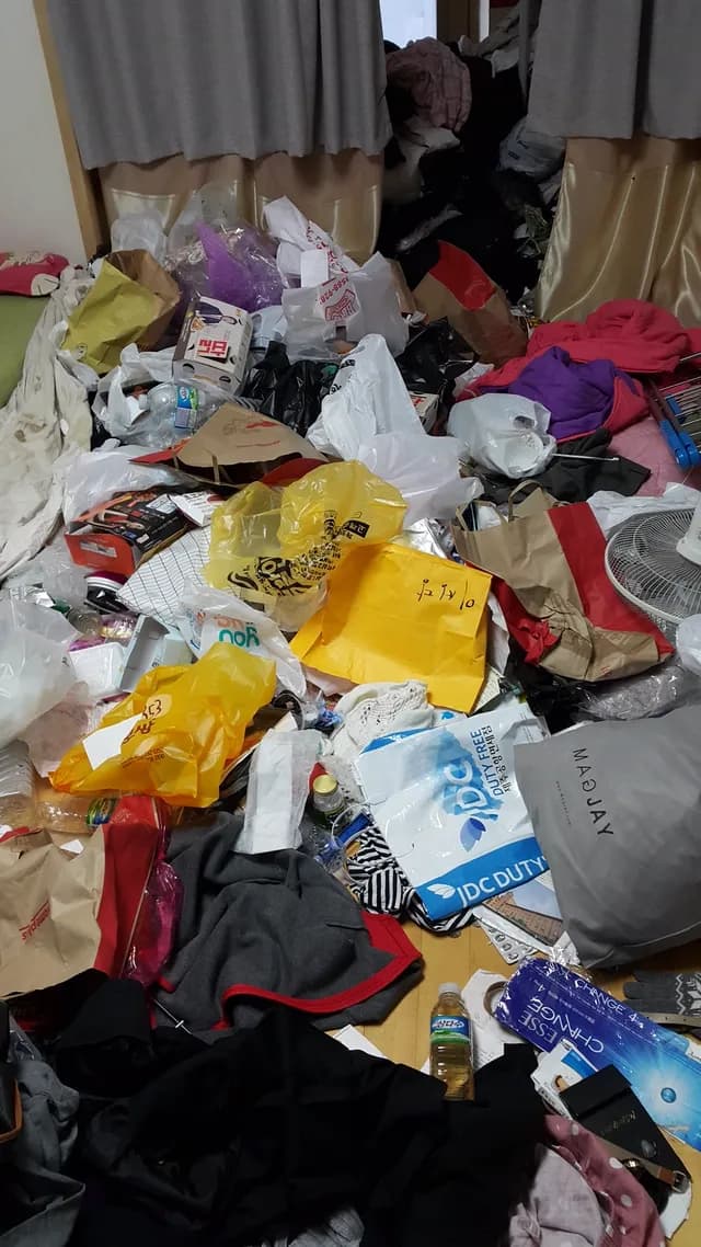 광주 쓰레기집 청소 시공 전